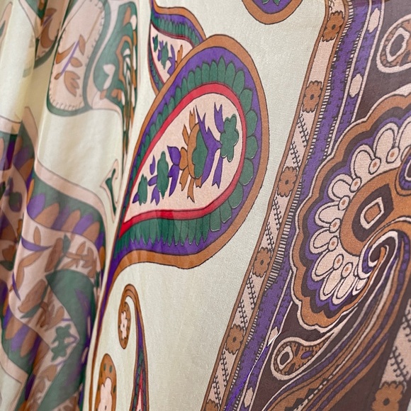 Bohemian Paisley Sheer 100% silk Scarf wrap Shaw bathing suit cover sarong - Picture 4 of 5